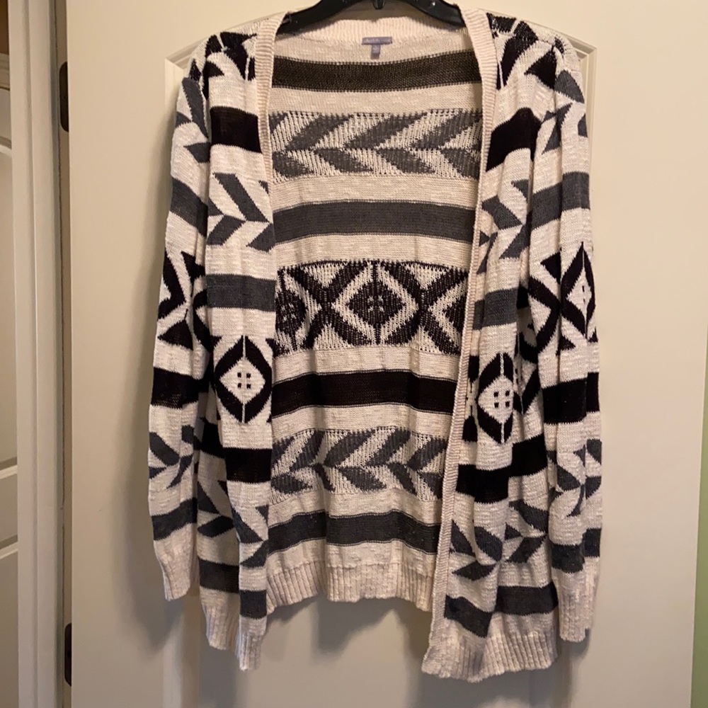 Off white with black and gray design